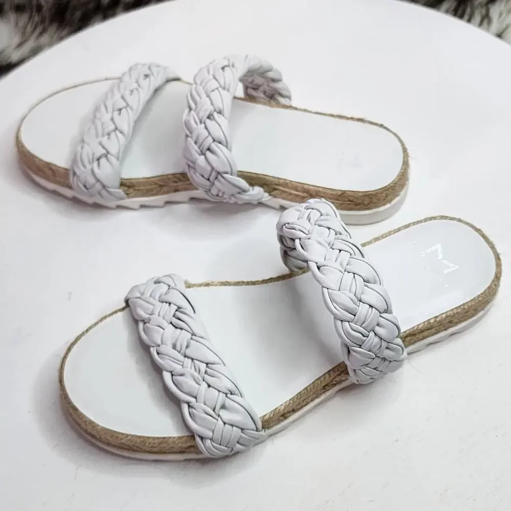 Marc Fisher Jaimee White Braided Espadrille Sandal
